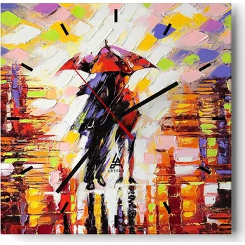 Hodiny Velké nástěnné hodiny 40x40 Abstrakce Skleněné tiché hodiny