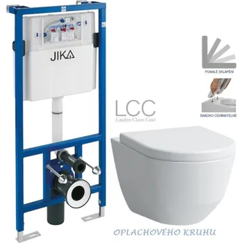WC sada JIKA předstěnový instalační systém bez tlačítka + WC LAUFEN PRO LCC RIMLESS + SEDÁTKO H895652 X LP2