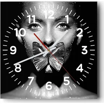 Hodiny Nástěnné hodiny do obýváku 40x40 Abstrakce Tiché hodiny Skleněné hodiny Bez hlučnosti