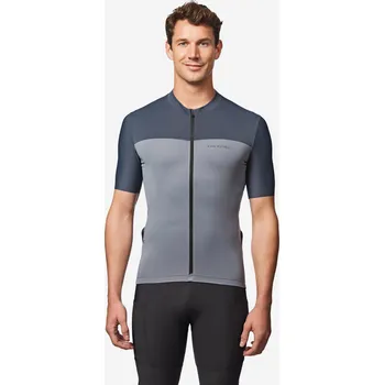 cyklistický dres VAN RYSEL Pánský dres na silniční cyklistiku letní s krátkým rukávem EDR 2 M ŠEDÁ
