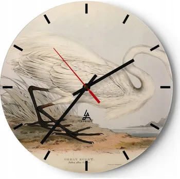 Hodiny Nástěnné hodiny do kuchyně 30x30 Pták Skleněné hodiny do obýváku Loft Tiché