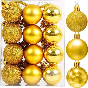 Vánoční dekorace VÁNOČNÍ BAŇKY NEROZBITNÉ VÁNOČNÍ OZDOBY SADA VÁNOČNÍCH OZDOB 24 KUSŮ