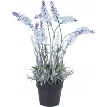 umělá květina UMĚLÁ ROSTLINA V KVĚTINÁČI LEVANDULE SVĚTLE MODRÁ V KVĚTINÁČI 40 cm