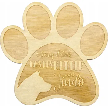 Obraz Jindo gravírované podložky pod hrnek se psem, 4 kusy, jméno psa