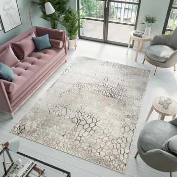 Koberec Kusový koberec Portland - mřížka 3 - bílý/šedý Rozměr koberce: 80x150 cm