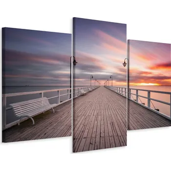 Obraz Obraz Tryptych MOLO Západ Slunce 3D Efekt 60x40