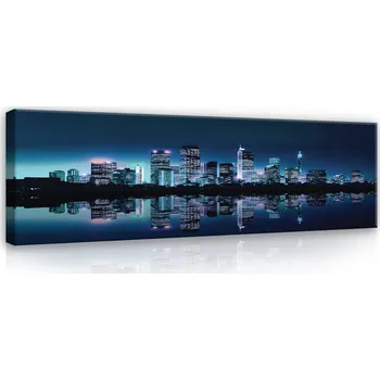Obraz Obraz do obýváku MĚSTO V NOCI moderní XXL 145x45 cm