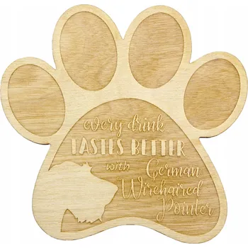 Podtácek Německý ohař drátosrstý gravírované podložky pod hrnek se psem, 4 ks