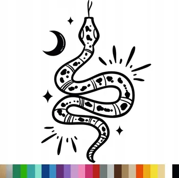 Samolepící dekorace Samolepka na stěnu MĚSÍC HAD SNAKE MOON 63x94