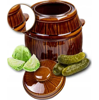 HRNEC SUD KAMENINA MALÝ K NAKLÁDÁNÍ OKUREK ZELÍ KERAMIKA 3,5 L