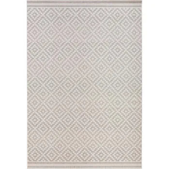 Koberec Bougari Koberec pro vnitřní i venkovní použití, vzor romby (kosočtverce), šedá, krémová, 160x230cm