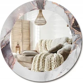 Zrcadlo Zrcadlo s potiskem do koupelny ložnice obývacího pokoje fi 60 cm Abstraktní mramor