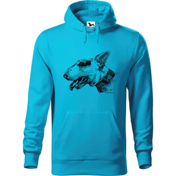 Dámská mikina Mikina - Anglický bulteriér Barva: Modrá - tyrkysová (44), Velikost: S, Střih: Pánské