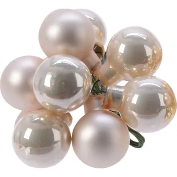 Vánoční dekorace Malé vánoční baňky MINI na aranžování krémové 2cm 10 Ks