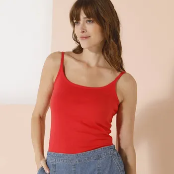 Dámské tričko Top s úzkými ramínky z bio bavlny červená 52