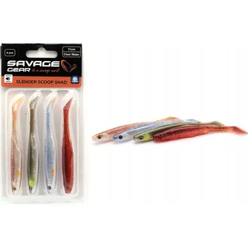 Nástraha Nástraha Savage Gear Slender Scoop Shad Clear Water 9 cm