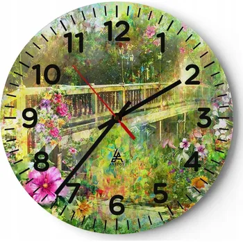 Hodiny Kuchyňské nástěnné hodiny 30x30 Krajina Moderní Skleněné hodiny do obýváku Tiché