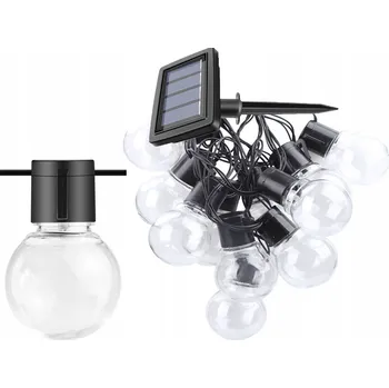 Venkovní osvětlení Solární lampa girlanda 10 LED teplé žárovky P-801