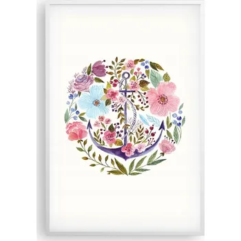 Obraz Obraz plakát v bílém rámu do obýváku 61x91 kotva foto plakáty na zeď