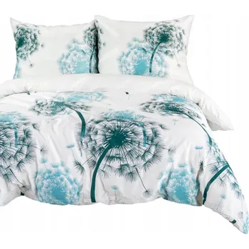 Povlečení Sada povlečení 220x200 SATÉN 100% BAVLNA rostlinné modré pampelišky