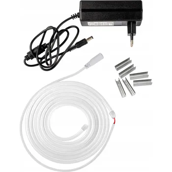 LED osvětlení NEON LED FLEX voděodolný flexibilní set s napájecím zdrojem bílá studená 3m