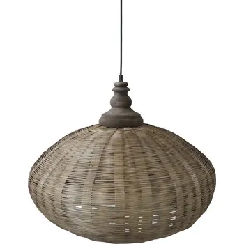 Přírodní dřevěné světlo s ratanovým stínidlem Roellie - Ø 62*46 cm/ E27/ 25W