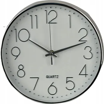 Hodiny Nástěnné hodiny kulatý bílo-stříbrné Ramsey 24 x 4 cm Mondex 6591