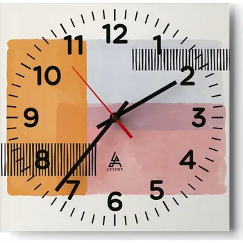 Hodiny Nástěnné hodiny do obýváku 40x40 Abstrakce Tiché hodiny Skleněné hodiny Bez hlučnosti