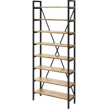 Knihovna Regál Loft industriální na knihy dub D8-30 140 Cm