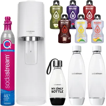 Výrobník sody VÝROBNÍK SODY SODASTREAM TERRA BÍLÝ + 3 LAHVE + NÁPLŇ + 6 SIRUPŮ