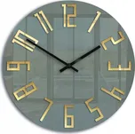 Nástěnné hodiny ModernClock SLIM Šedo-Zlaté TICHÉ