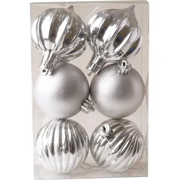 Vánoční dekorace Sada 6 červených vánočních baněk matných a lesklých - 5,5 cm