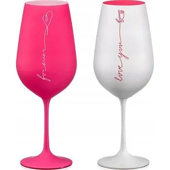 Sklenice Crystalex Viola 550 ml 2 ks bílá/růžová