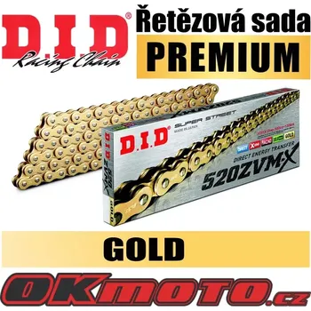 Řetězová sada pro motocykl Řetězová sada D.I.D PREMIUM ZVMX GOLD X-ring + kalená řetězová kola CFMOTO SR 450 20-23