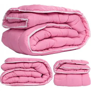 přikrývka VLNĚNÁ PŘIKRÝVKA CELOROČNÍ OVČÍ VLNA 160x200 TEPLÁ SILNÁ RŮŽOVÁ, ECRU