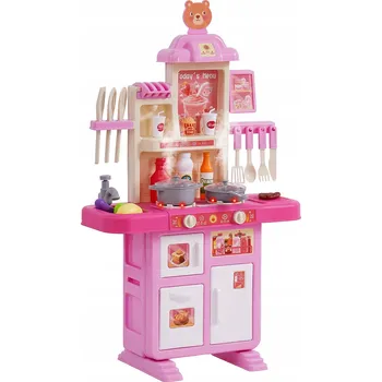 Dětská kuchyňka VEVOR Dětská Kuchyňka 48 ks 47x24x78CM Růžová Hračka Kuchyňka