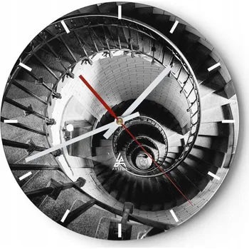 Hodiny Velké nástěnné hodiny 40x40 Architektura Skleněné hodiny Tiché