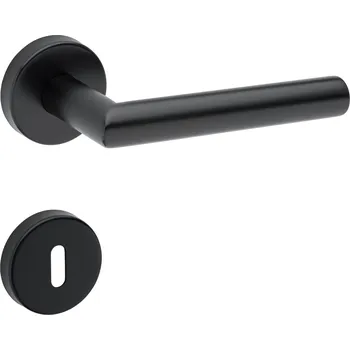 Dveřní kování TI - FAVORIT - R AP 2002 rozety BB, klika/klika BS - Černá matná (153)