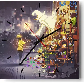 Hodiny Velké nástěnné hodiny 40x40 Abstrakce Skleněné tiché hodiny