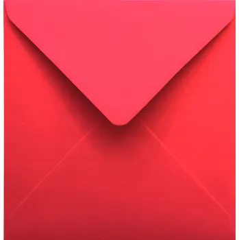 Obálka Ozdobné barevné čtvercové obálky 11 cm Malmero Vermillion červené 5 ks