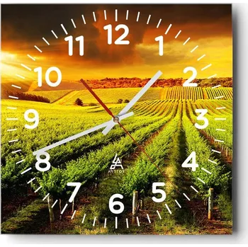 Hodiny Nástěnné hodiny do obýváku 40x40 Krajina Bezhluczne Skleněné hodiny Tiché