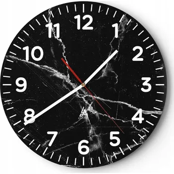 Hodiny Nástěnné hodiny do obýváku 40x40 Mramor Kulatý Skleněné hodiny Loft Tiché
