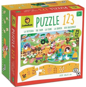 Puzzle Puzzle Ludattica 25 dílků Ludattica: Puzzle 123 – MATEMATICKÉ puzzle pro nejmenší
