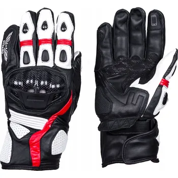 Moto rukavice MOTOCYKLOVÉ KOŽENÉ RUKAVICE CRUISER ČERVENÉ R064