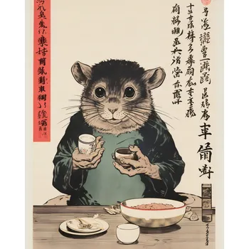 Plakát Plakát Kulinářský Rituál Hlodavce bez rámu 40 x 50 cm