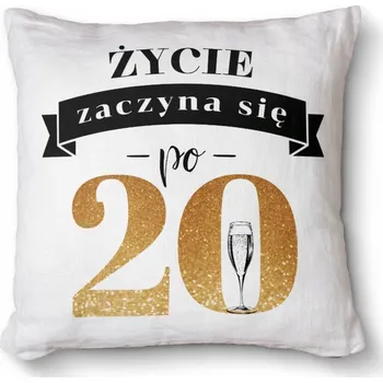 Polštář Polštář na postel křeslo 40x40 - Život začíná po 20 letech