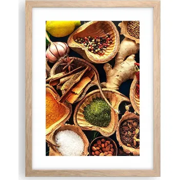 Obraz Obraz plakát v rámu světlý dub do obýváku 30x40 gastronomie na zeď