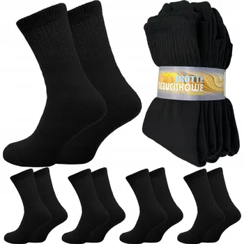 Pánské ponožky 5x PÁNSKÉ PONOŽKY FROTÉ BEZTLAKOVÉ ČERNÉ FROTÉ POLSKÉ 44-46