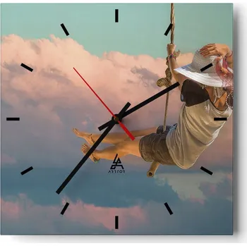 Hodiny Velké nástěnné hodiny 40x40 Abstrakce Skleněné tiché hodiny