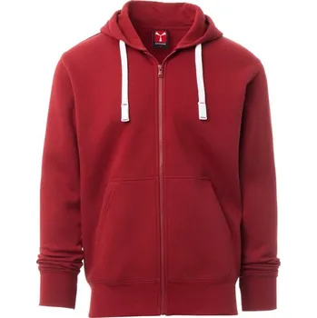 Pánská mikina Payperwear Mikina Portland s plastovým skrytým zipem Barva: Červená vínová, Velikost: 3XL